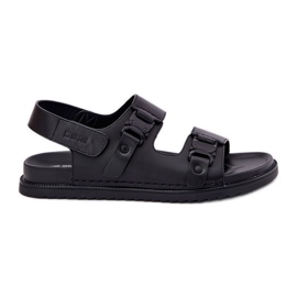Big Star RR174086 Sandali in pelle maschile nero