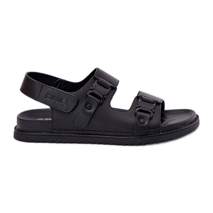 Big Star RR174086 Sandali in pelle maschile nero