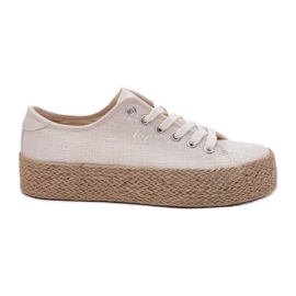 Sneaker femminili sulla piattaforma con lee Cooper LCW-25-02-3284 BRAIDA beige