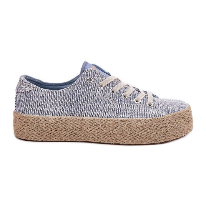 Sneaker femminili sulla piattaforma con Lee Cooper LCW-25-02-3283 Blue Braid