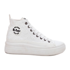 Sneaker femminili sulla piattaforma Lee Cooper LCW-25-44-3209L White bianca