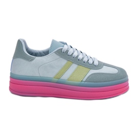 Sneaker basse sulla piattaforma blu