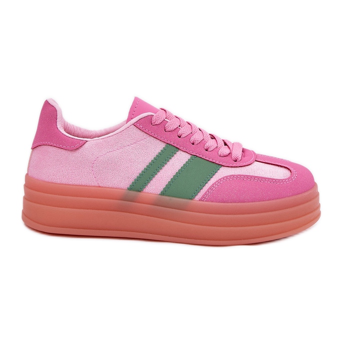 Sneaker basse sulla piattaforma rosa