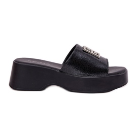 Vinceza Flip in pelle femminile Flip con decorazione Vincez 79526 Nero
