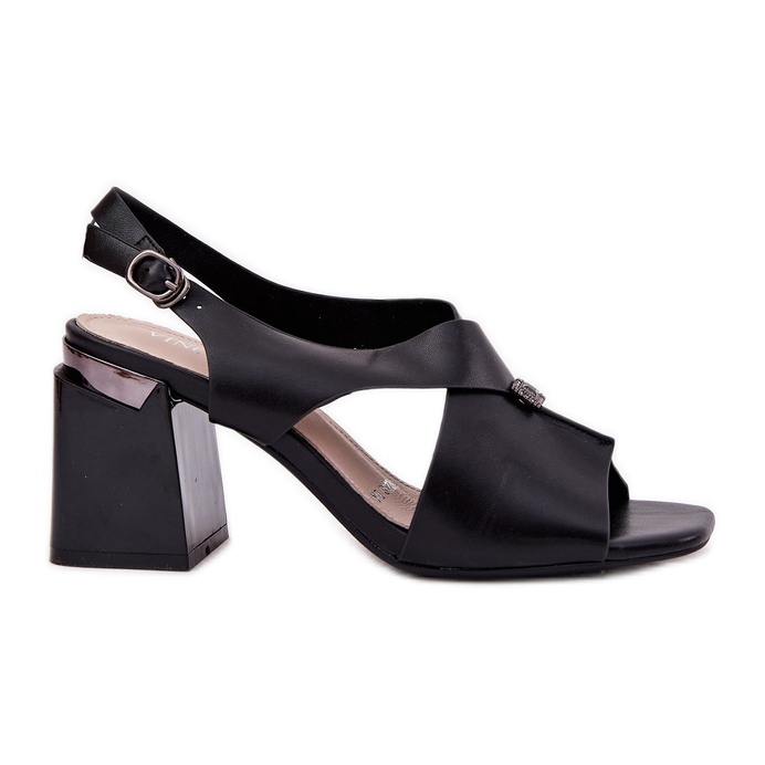 Eleganti sandali femminili su Vinceza 62238 Black Post nero