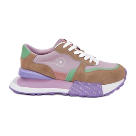 Sneaker in pelle scamosciata femminile sulla piattaforma rosa Hi-Poliish Hi-Poliish RR274815 Big Star RR274815