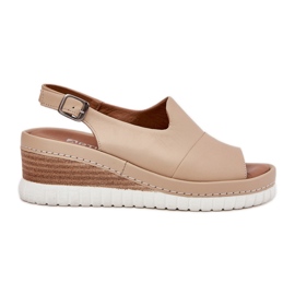 ARTIKER Sandali in pelle da donna per un cuneo artker 56c0919 beige