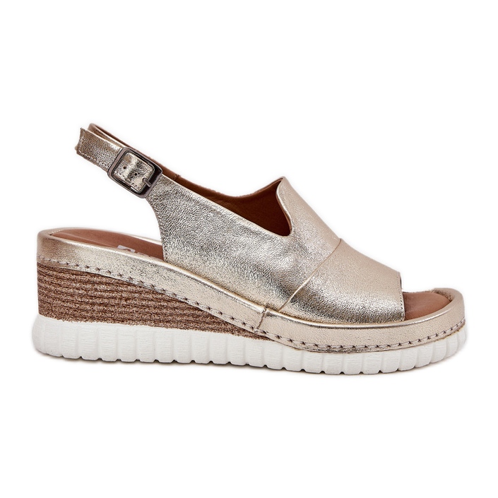 ARTIKER Sandali in pelle da donna per un cuneo artker 56c0920 oro d'oro