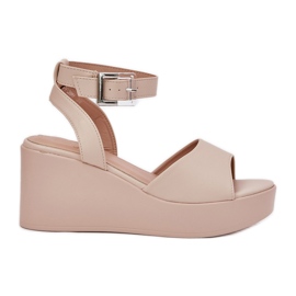Sandali da donna con zeppa Beige