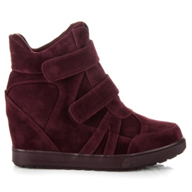 J. Star Sneakers in camoscio con velcro rosso