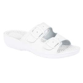 Vriston Scarpe da donna a lembi regolabili fakirki massaggio con picchi nadia bianco
