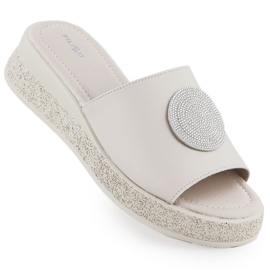 Flip infradito in pelle da donna con giacche beige filippo 6987