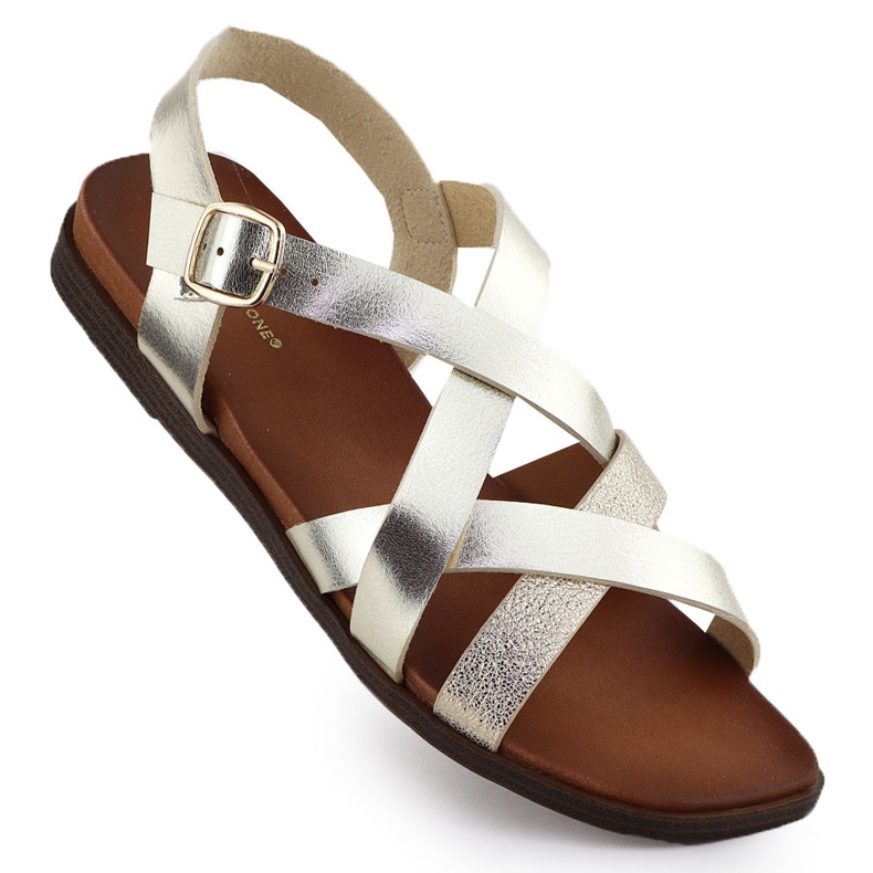 Sandali piatti da donna Sergio Leone SK088H Romani romani d'oro