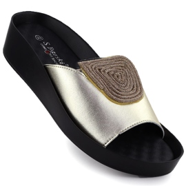 S.Barski Riepilogo in pelle femminile dolce estate con zirconia złote S. barski KV51-028 d'oro