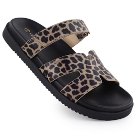 Pantofole da donna in leopardo stampa Vinceza 17401 beige