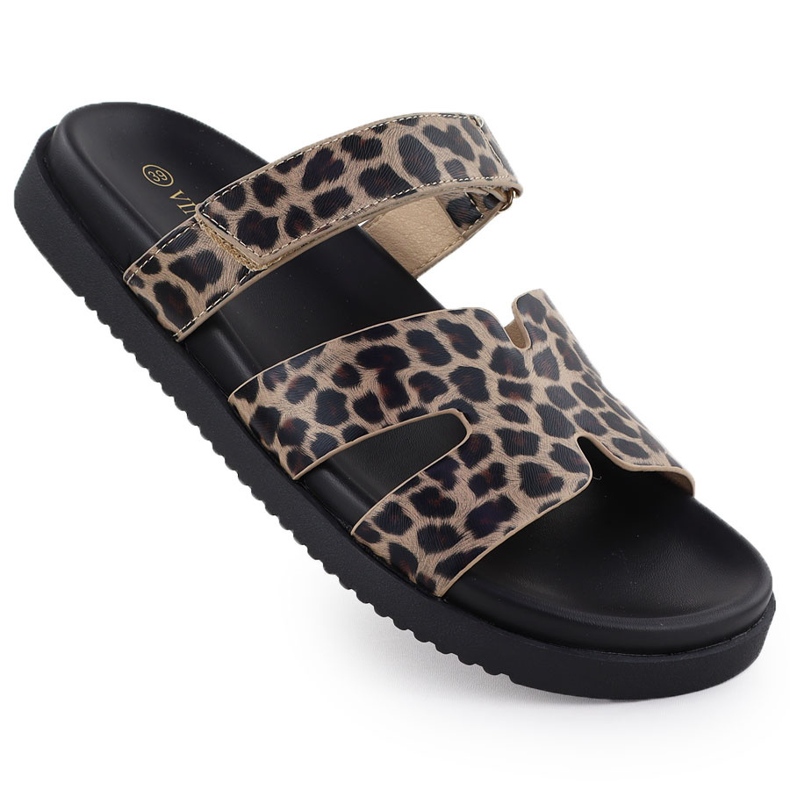 Pantofole da donna in leopardo stampa Vinceza 17401 beige