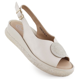Sandali da donna per cuneo con zirconi beige filippo ds6984