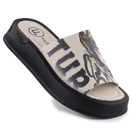 Pantofole in pelle da donna con beige filippo dk6158