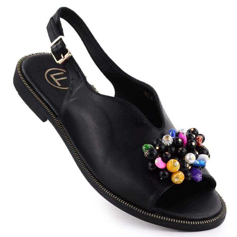 Sandali da donna con perle nere Filippo DS6230 nero