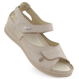 Sandali in pelle in pelle Ekri Helios 139-10 beige