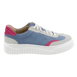 Olivier Sneaker in pelle femminile sulla piattaforma N1202S4 blu