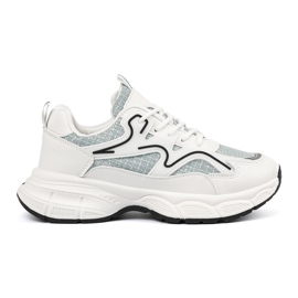 Shelvt Sneaker bianche e verdi con inserti decorativi bianca