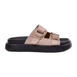 Flip di pelle scamosciata femminile con morsetti decorativi Big Star RR274659 rosa