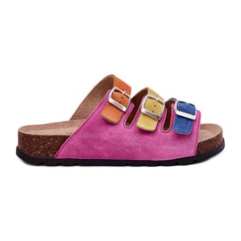 Flip di pelle scamosciata femminile con Panto Fino RR267033 Fuchles Fuchsia rosa