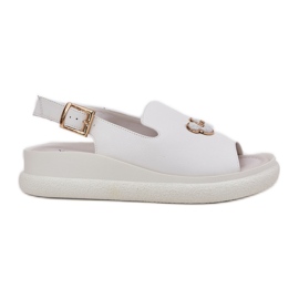 Vinceza Sandali in pelle femminile con la decorazione di Vincez 66757 Bianco