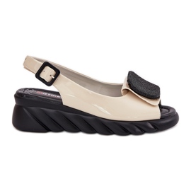 ARTIKER Sandali da donna laccati in pelle con antico artistirista 56C1567 beige
