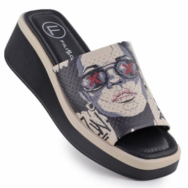 Pantofole in pelle da donna con beige filippo dk6158