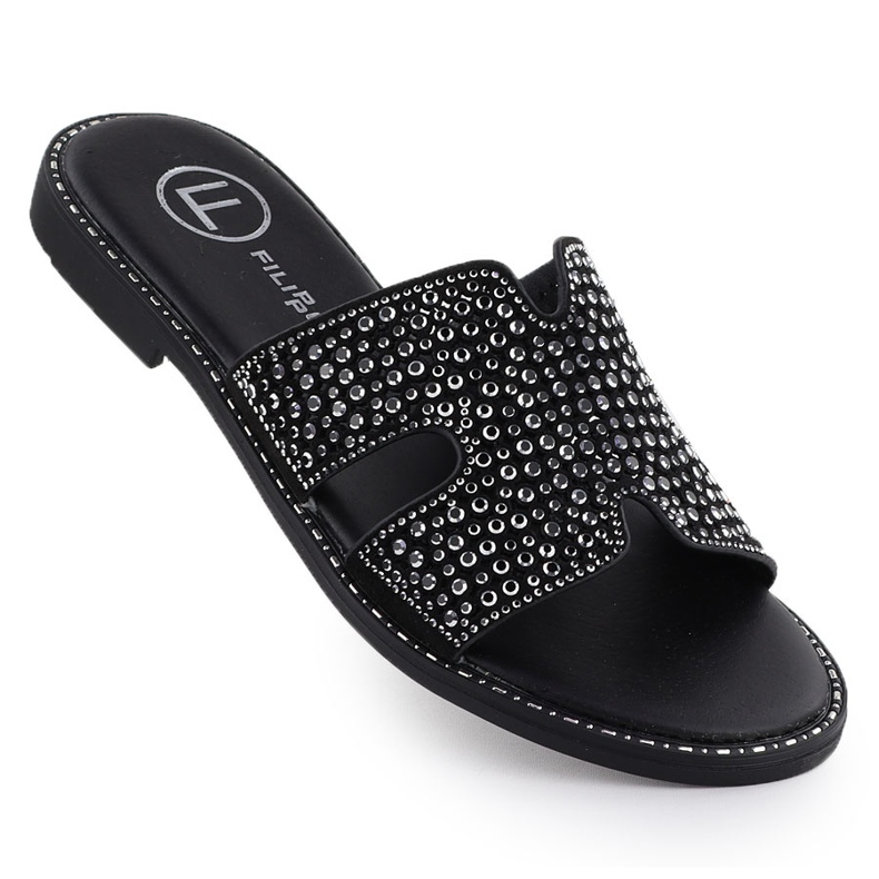 Infradito da donna con strass Black Filippo DK6973 nero