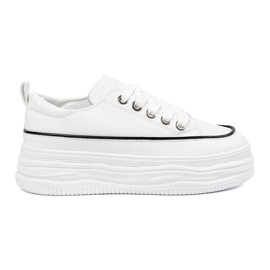 Shelvt Sneaker bianche da donna sulla piattaforma bianco