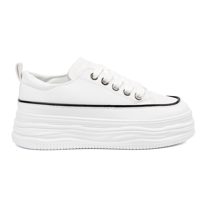 Shelvt Sneaker bianche da donna sulla piattaforma bianca