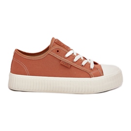 Sneaker femminile materiale sulla piattaforma arancione Big Star RR274778 arancia
