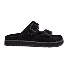 Flip di pelle scamosciata femminile con D.Franklin DFSH405001 Black Blamps nero