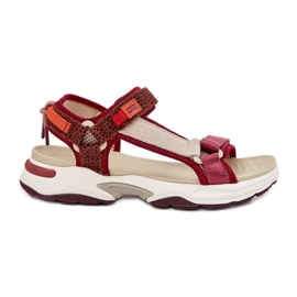 Sandali in velcro femminile D.Franklin DFSH406003 Borgogna rosso
