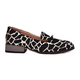 S.Barski Scarpe in pelle scamosciata femminile con un ornamento LZ51-505 nero e oro
