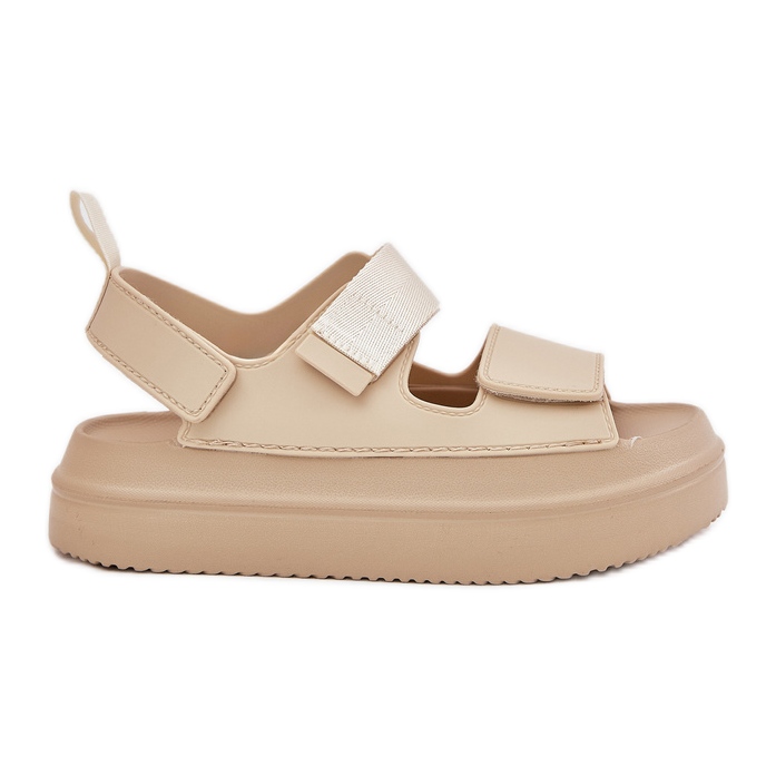 Inna Sandali da donna sulla piattaforma con beige in velcro