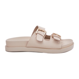 EVento Infradito da donna con fibbie dorate beige