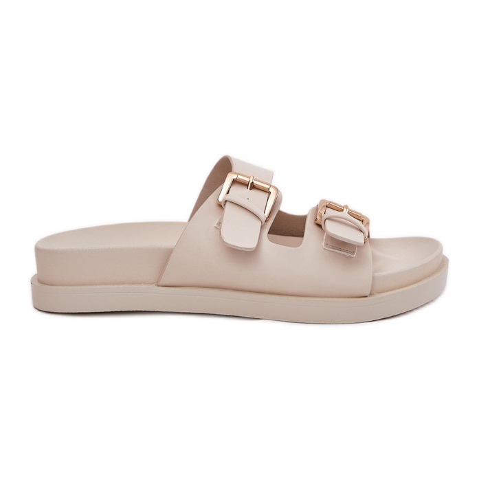 EVento Infradito da donna con fibbie dorate beige