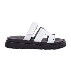 Flip in pelle femminile dipinti sulla piattaforma bianca Zazoo 40440
