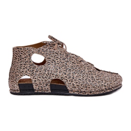 Stivali in pelle modellata Maciejka 03426-49 Stampa leopardo beige