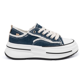 Shelvt Sneaker femminili blu navy con inserti bianchi
