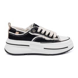 Shelvt Sneaker da donna nera con inserti bianchi nero