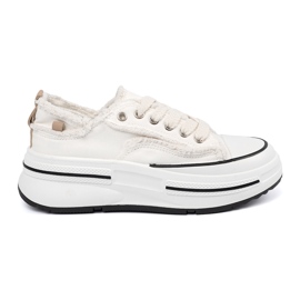 Shelvt Sneaker da donna bianca sulla piattaforma bianco