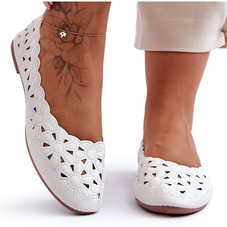 Evento Openwork Glossy Ballerina Visionario bianco da donna bianca