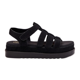 Inna Sandali da donna sulla piattaforma Eco Suede Black nero