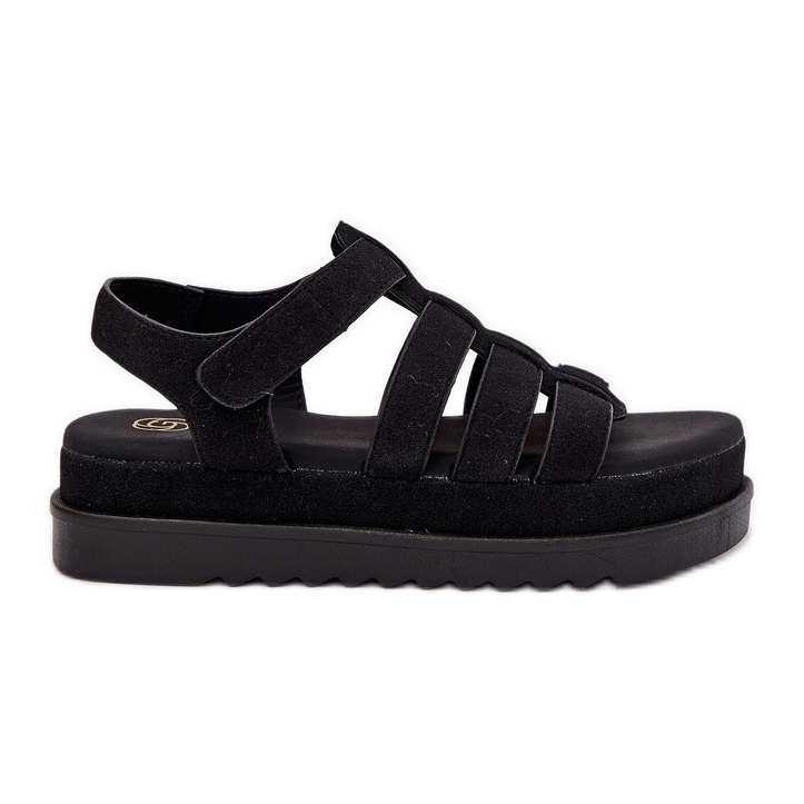 Inna Sandali da donna sulla piattaforma Eco Suede Black nero