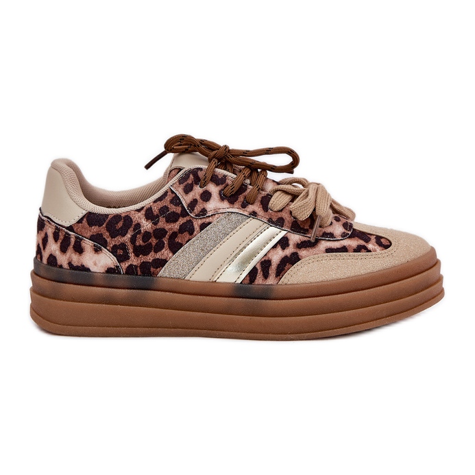Inna Sneaker femminili sulla piattaforma con doppio leopardo beige